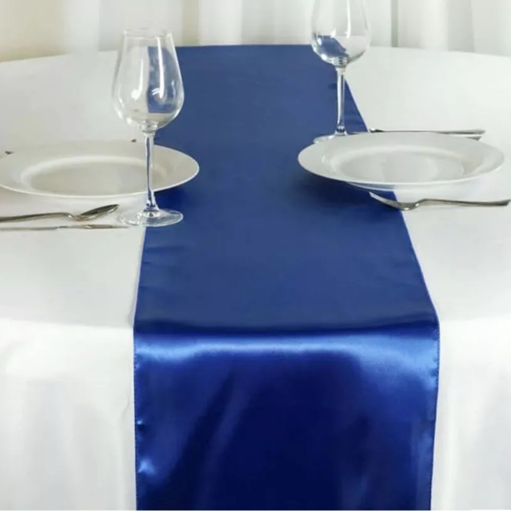 5 Pieces - Satin Table Runners Royal Blue 12”x108”